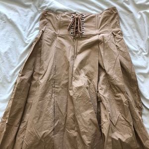 H&M Corset Midi Skirt Tan Size 12